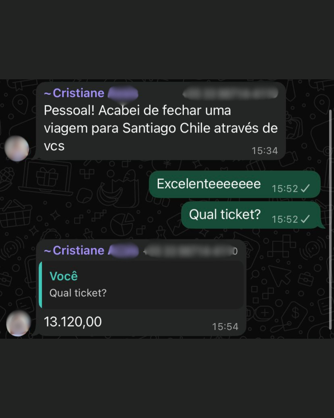 Confirmação de venda no valor de 13.120