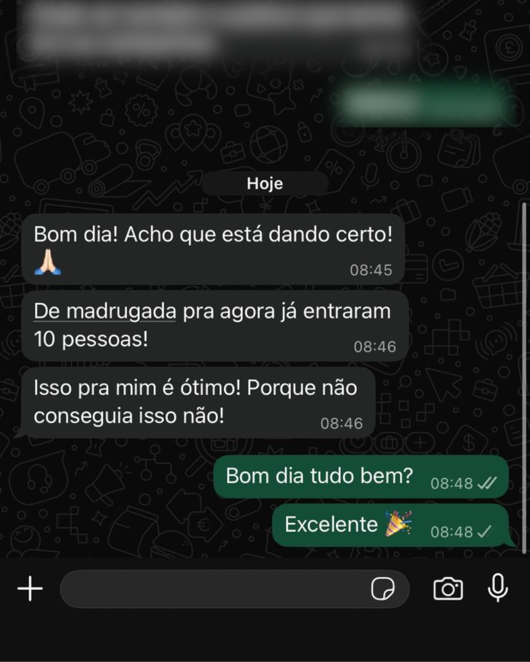Relato de cliente sobre dez novas oportunidades geradas